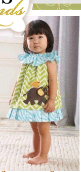 Mud Pie Baby Girls Safari Elephant Chicken Green Blue Dress Zig Zag Party New
