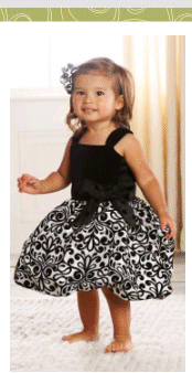 Mud Pie Baby Diva Collection Black White Damask Bow Holiday Party Dress Girl New