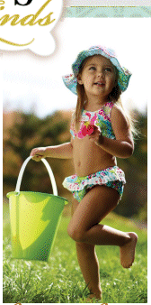 Mud Pie Flamingo Fun Print Bikini Bathing Suit Swimsuit Pink Girls New
