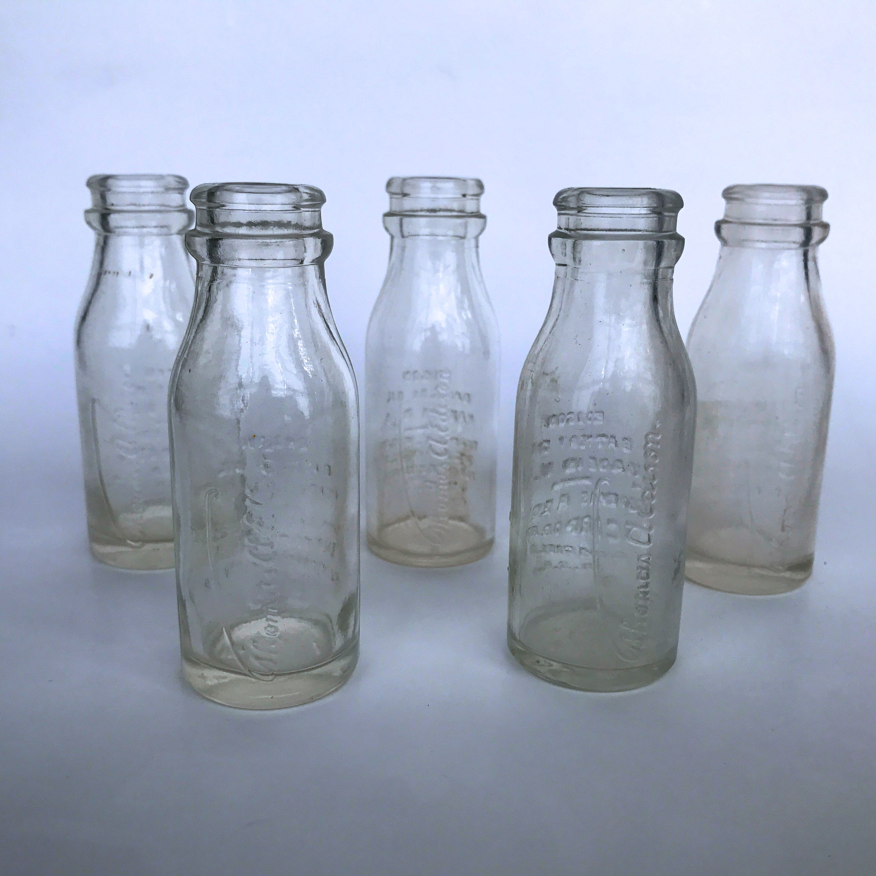 Vintage Glass Thomas A Edison Battery Oil Bottles Lot of 5 Bloomfield ...