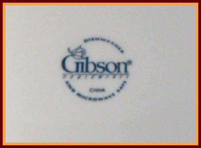 Gibson Off White Dinner Plate Embossed Fruit Design  